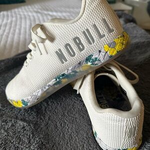 NOBULL White and Yellow Floral Trainers